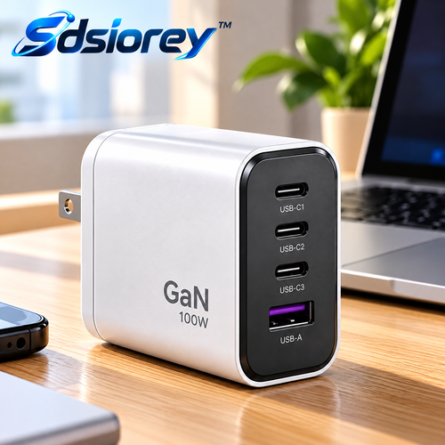 Sdsiorey™ GaN Multi-Port Fast Charger – Compact High-Speed USB-C & USB Charging Adapter