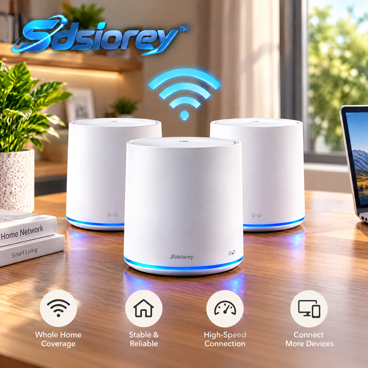 Sdsiorey™ Mesh Wi-Fi Router System – Whole-Home Wireless Network Solution