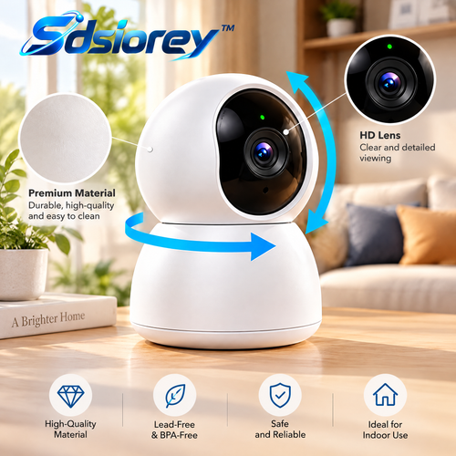 Sdsiorey™ Indoor Wi-Fi Security Camera – Smart Pan & Tilt Home Monitoring Camera