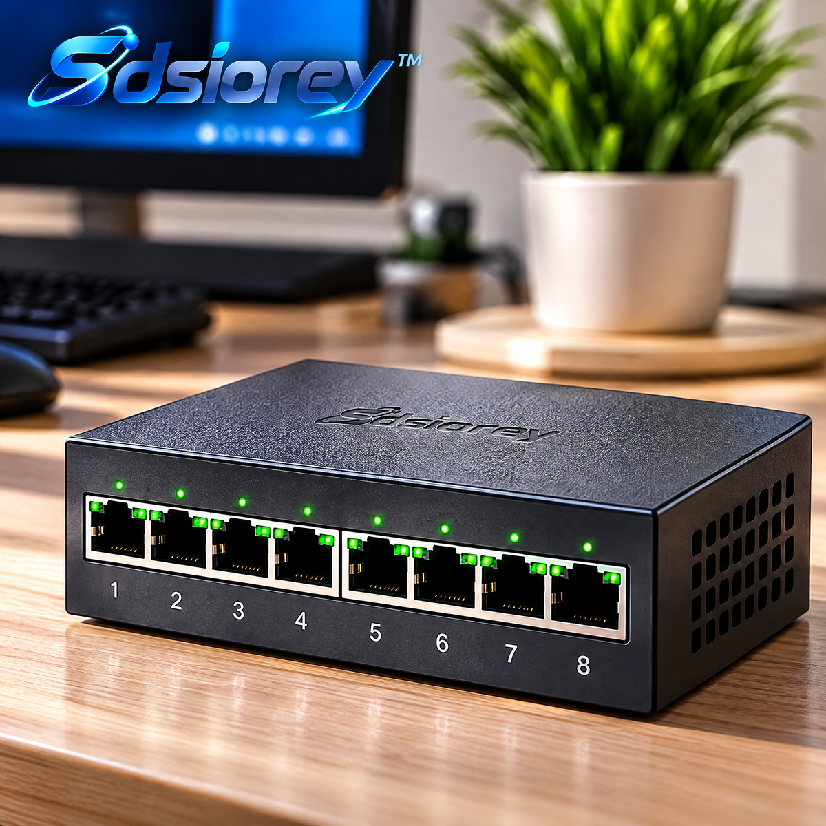 Sdsiorey™ Gigabit Ethernet Network Switch – Multi-Port Wired LAN Hub for Home & Small Office